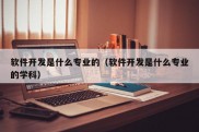 软件开发是什么专业的（软件开发是什么专业的学科）